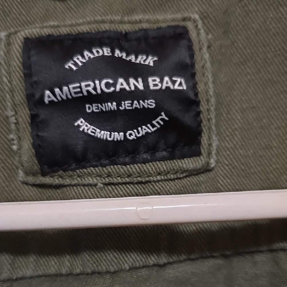 American Bazi Distressed Green Utility Jacket L - Picture 2 of 3